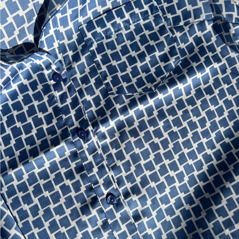 NWT Blue Polyester Dress Top